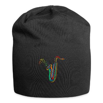Musique jazz saxophone - Bonnet en jersey - noir - Devant