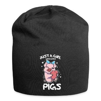 Piggy Pig - Jersey Beanie - black - Front