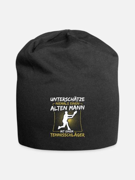 Unterschätze niemals einen alten Mann.. Tennis - Jersey-Beanie - Schwarz