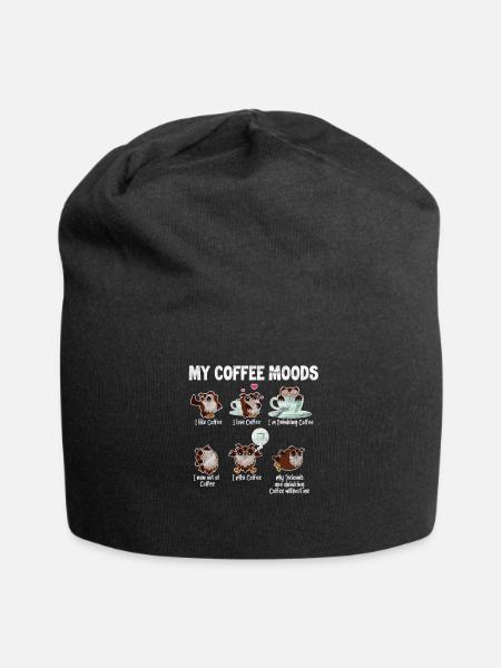 Kaffee Eule - Jersey-Beanie - Schwarz