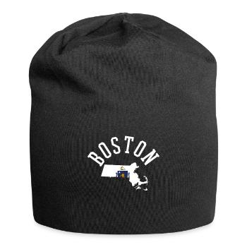 Boston USA Amérique drapeau drapeau armoiries - Bonnet en jersey - noir - Devant