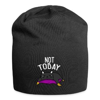 Pas aujourd'hui - chat - Bonnet en jersey - noir - Devant