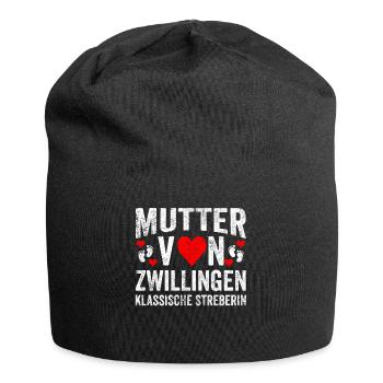 Zwillinge Mama Mutter Muttertag Geburt - Jersey-Beanie - Schwarz - Vorne