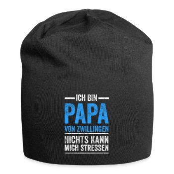 Zwillinge Vater Papa Vatertag - Jersey-Beanie - Schwarz - Vorne