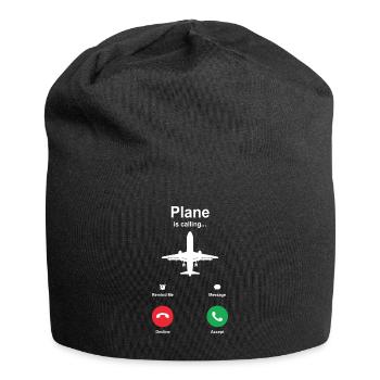 plane - Jersey Beanie - black - Front