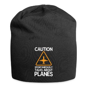 Helikopter Flugzeug Zeppelin Luftballon Geschenk - Jersey-Beanie - Schwarz - Vorne