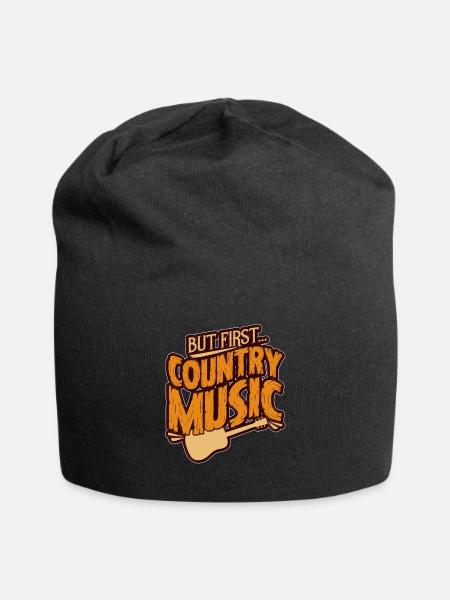 Country Musik Gitarre - Jersey-Beanie - Schwarz
