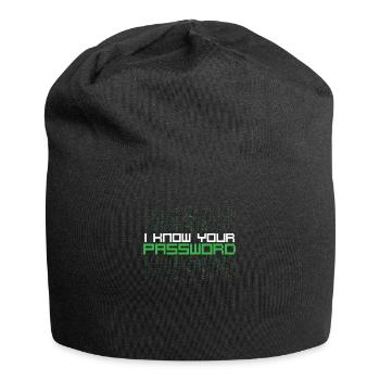 Ich kenne Ihr Passwort-Hacker-Zitat - Jersey-Beanie - Schwarz - Vorne