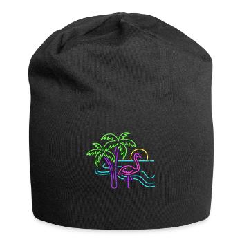 Flamingo animals - Jersey Beanie - black - Front