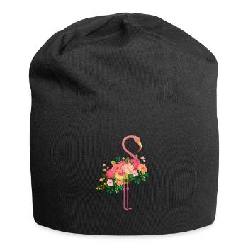 Flamingo flowers - Jersey Beanie - black - Front