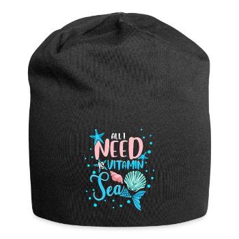 Vitamin Sea Meerjungfrau Strand Urlaub - Jersey-Beanie - Schwarz - Vorne