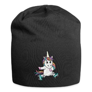 Patineur de licorne - Bonnet en jersey - noir - Devant