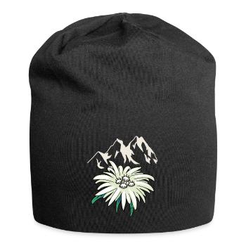 Mountains Mountains Peaks Edelweiss Blume Tirol Alm - Jersey Beanie - black - Front