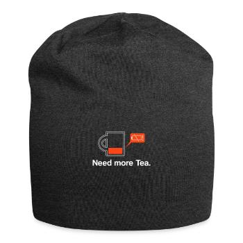Niedrige Batterie braucht mehr Tee - Jersey-Beanie - Anthrazit - Vorne
