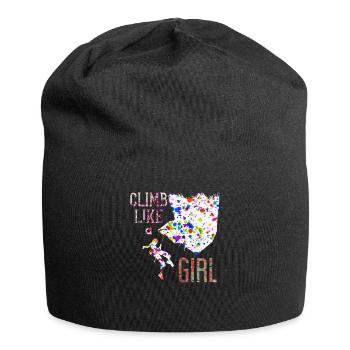 Climbing girl gift - Jersey Beanie - black - Front