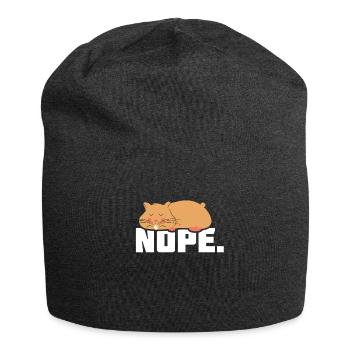 Nope not today - cute sleeping hamster - Jersey Beanie - charcoal grey - Front