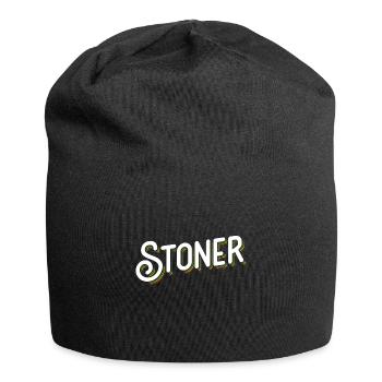 Stoner - high, weed, smoking - Jersey Beanie - black - Front