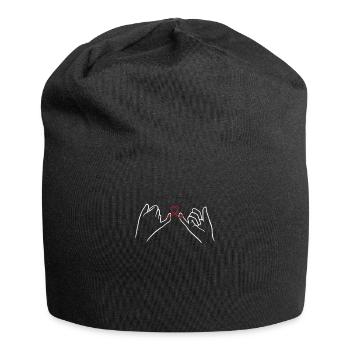 Hände Herz Schleife Hands Heart Love Helping Thank - Jersey-Beanie - Schwarz - Vorne