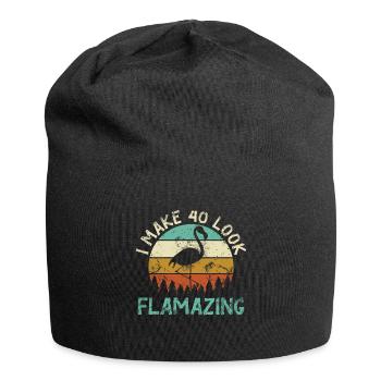 J'en fais 40 en flammes - Bonnet en jersey - noir - Devant