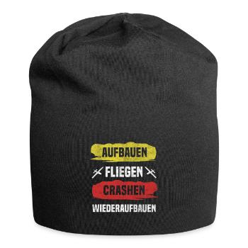 Modellflugzeug Modellflug Modellflieger Modellbau - Jersey-Beanie - Schwarz - Vorne