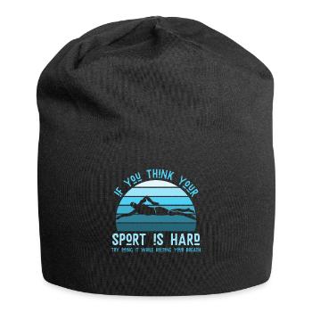 Schwimmen, Schwimmer, Sport, Tauchen - Jersey-Beanie - Schwarz - Vorne