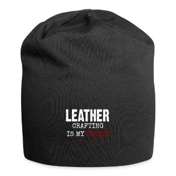 Leder Handwerk - Jersey-Beanie - Schwarz - Vorne