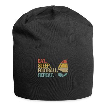 Eat Sleep Football Repeat Rugby Vintage Retro - Jersey-Beanie - Schwarz - Vorne