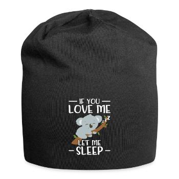 Long sleeper sleepyhead sleep shirt gift bed - Jersey Beanie - black - Front