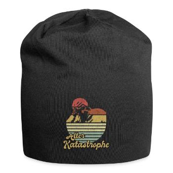 Alter Katastrophe Retro Vintage Style - Jersey-Beanie - Schwarz - Vorne