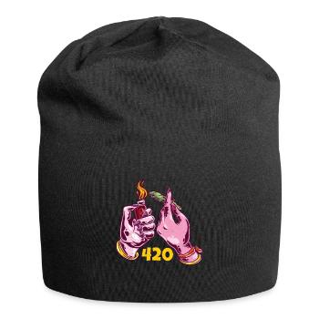 Weed Hand Joint für Haschisch florist 420 - Jersey-Beanie - Schwarz - Vorne