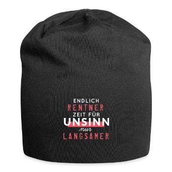 Endlich Rentner | Ruhestand Rente Spruch - Jersey-Beanie - Schwarz - Vorne