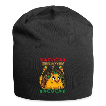 Tacocat Backwards Is Tacocat Burrito Cat Taco - Jersey Beanie - black - Front