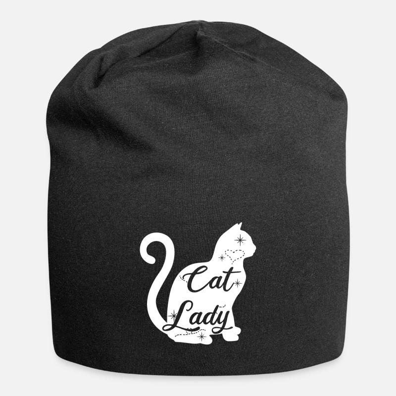 Cat lady - Jersey Beanie - black