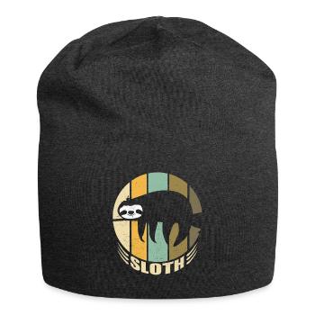 Sloth Retro Faultier lustige Geschenkidee Geschenk - Jersey-Beanie - Anthrazit - Vorne