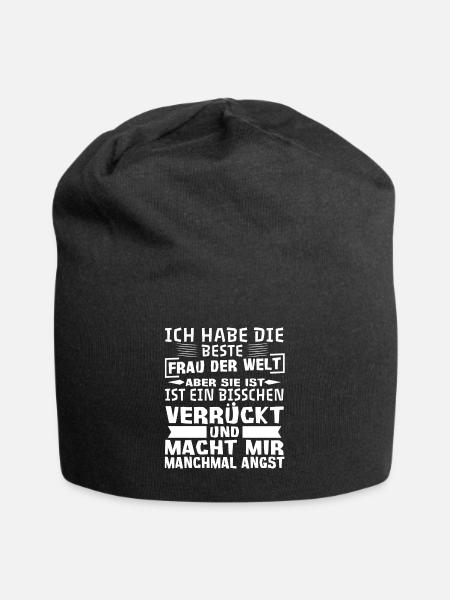 Beste Frau der Welt bisschen verrückt Angst - Jersey-Beanie - Schwarz