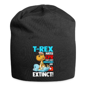 Krankenschwester Krankenhaus Dinosaurier lustig - Jersey-Beanie - Schwarz - Vorne