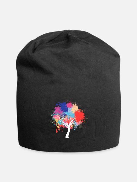 Environmental protection tree paint splash - Jersey Beanie - black