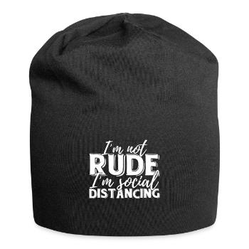 I'm not rude I'm social distancing - Jersey Beanie - black - Front