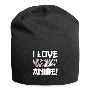I Love Anime - Jersey-Beanie - Schwarz - Vorne