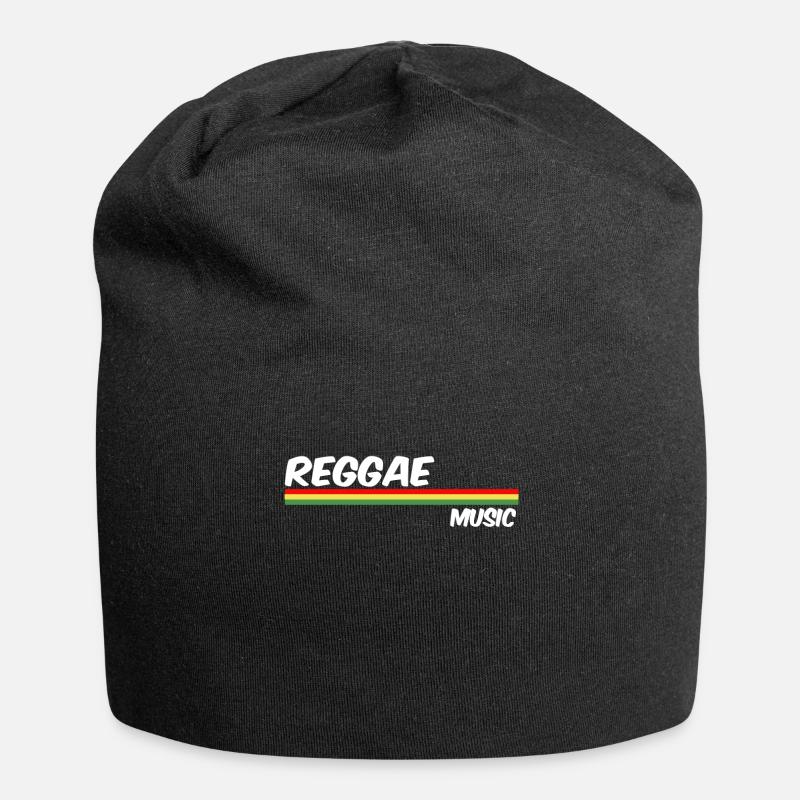 Reggae Music - Rasta - Jersey Beanie - black