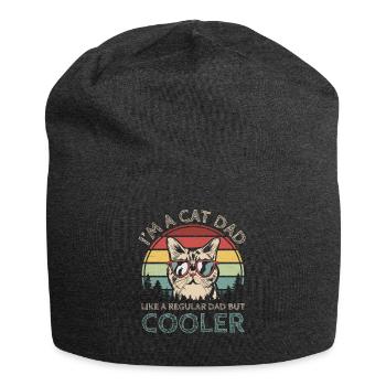 Cat Dad Kitty Cat Dad Funny Gift - Jersey Beanie - charcoal grey - Front
