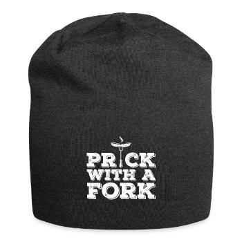 Prick With A Fork Funny BBQ Lover - Jersey Beanie - charcoal grey - Front