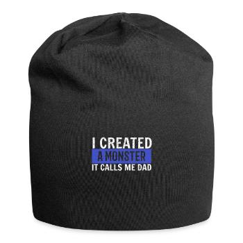 Funny father's day gift husband daughter father son - Jersey Beanie - black - Front