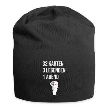 Skatspieler Geschenk Skat Skatabend Skatblatt - Jersey-Beanie - Schwarz - Vorne