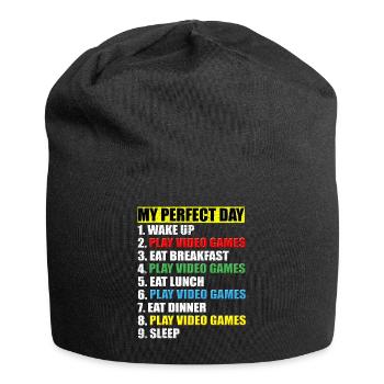 My Perfect Day Gamer Teenage Player Jeu vidéo L - Bonnet en jersey - noir - Devant