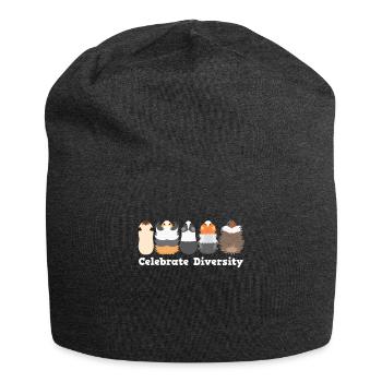 Gift for Pet Guinea Pig Lovers | Celebrate - Jersey Beanie - charcoal grey - Front