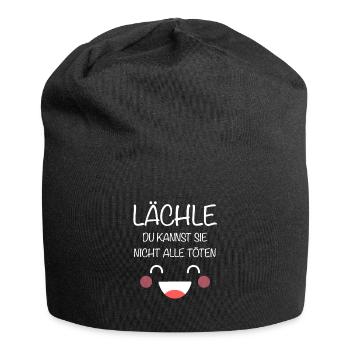 Lächle Du Kannst Sie Nicht Alle Töten Arbeit Büro - Jersey-Beanie - Schwarz - Vorne