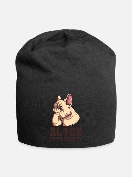 Alter Katastrophe Französische Bulldogge Frenchie - Jersey-Beanie - Schwarz