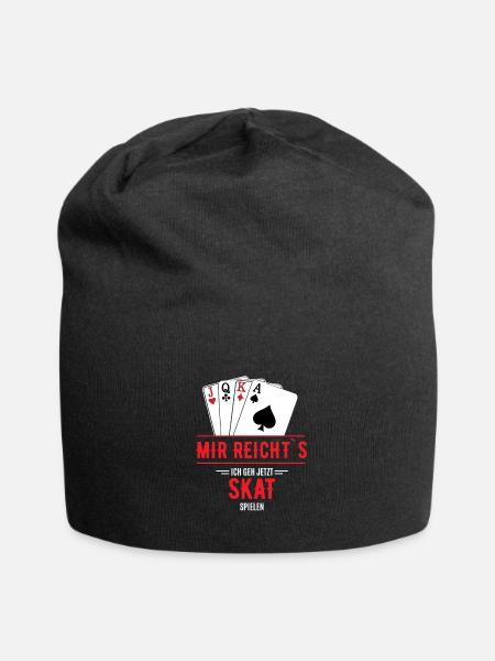 Skat Geschenk | Skatkarten Skatspieler - Jersey-Beanie - Schwarz
