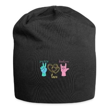 Frieden Liebe Harmonie - Jersey-Beanie - Schwarz - Vorne